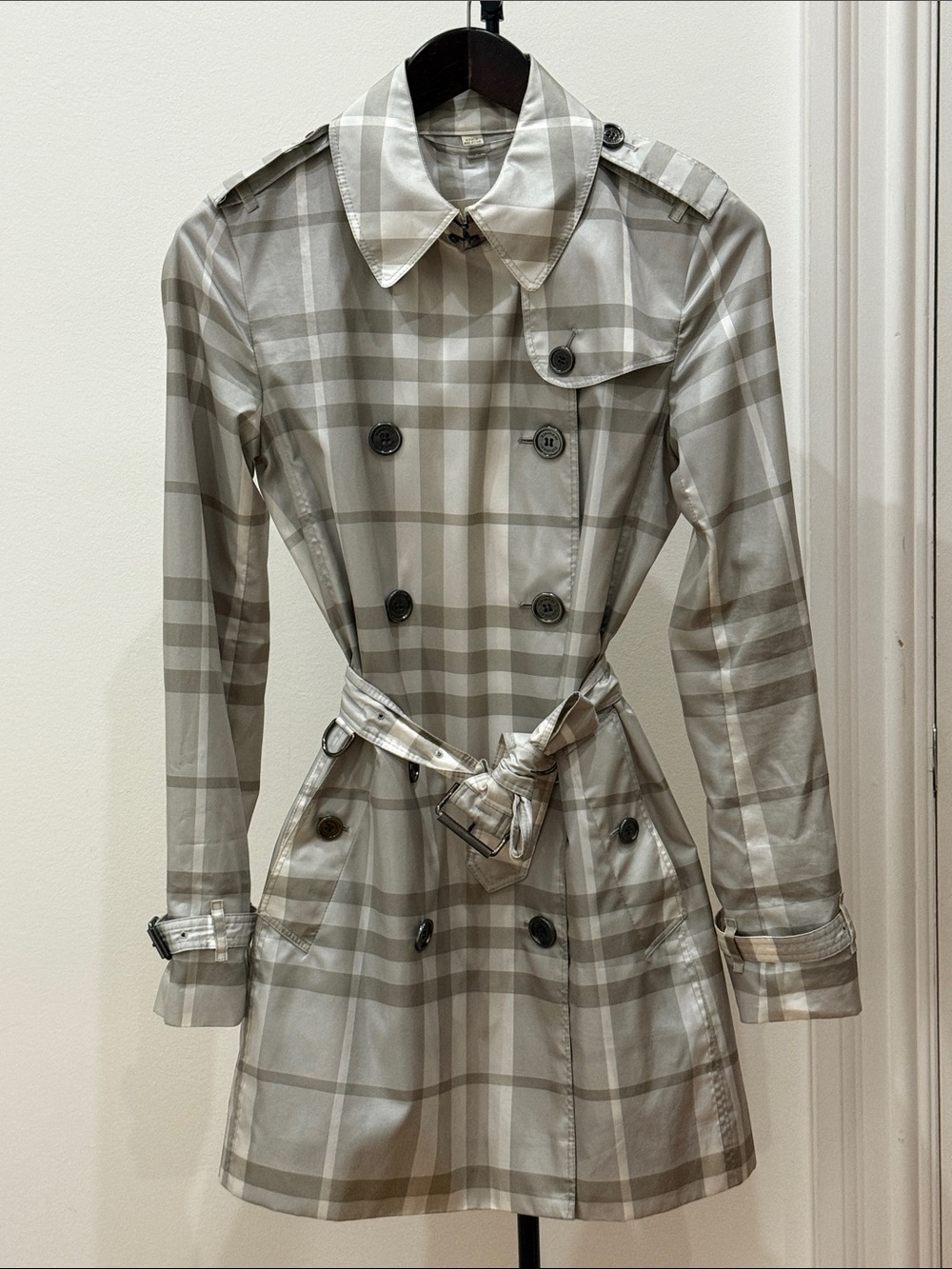 Burberry Brit Lightweight Plaid Trench Coat